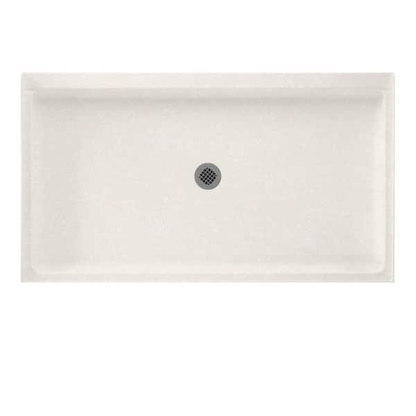 Swan 34 in. x 60 in. Solid Surface Single Threshold Center Drain Shower Pan in Tahiti Ivory