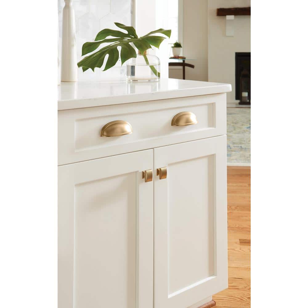 Golden Champagne Traditional Farmhouse Cup Pull with Mounting Hardware