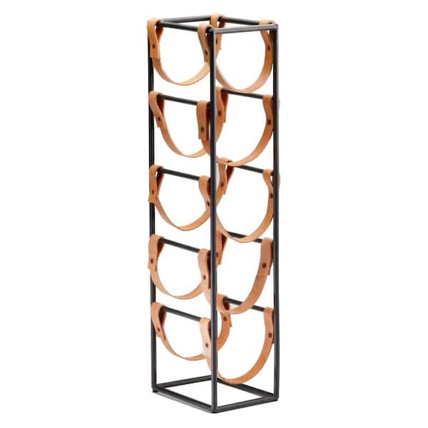 Filament Design Prospect 21 in. x 4.5 in. Iron and Leather Wine Rack