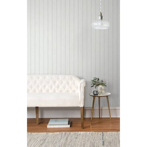 Faux Beadboard Off-White Vinyl Peel & Stick Wallpaper Roll (Covers 30.75 Sq. Ft.)