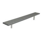 6 ft. Gray Commercial Park In-Ground Recycled Plastic Bench without Back