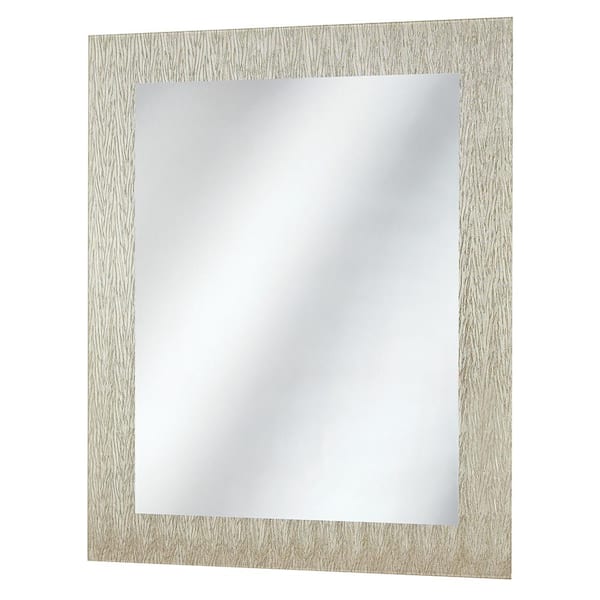 Photo 1 of 23 in. W x 28.5 in. H Frameless Rectangular Bathroom Vanity Mirror in Silver