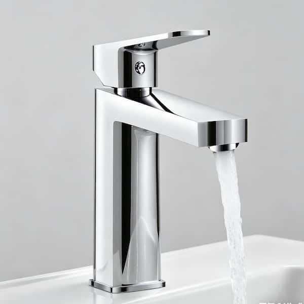 Single-Handle Single-Hole Bathroom Faucet in Chrome