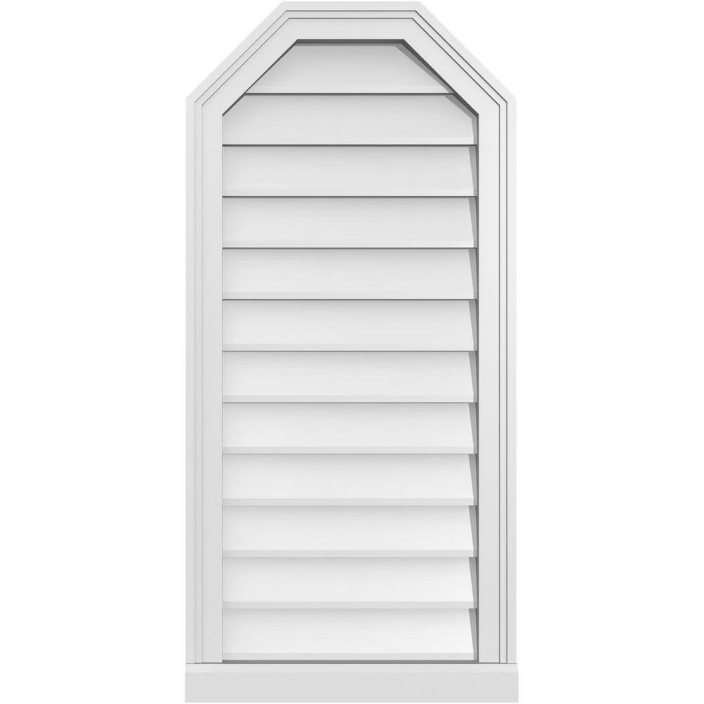 18 in. x 38 in. Octagonal Top Surface Mount PVC Gable Vent: Decorative with Brickmould Sill Frame price history on PriceWatchPro