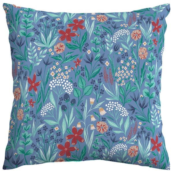 Hampton Bay 18 x 18 Winifred Floral Outdoor Square Throw Pillow