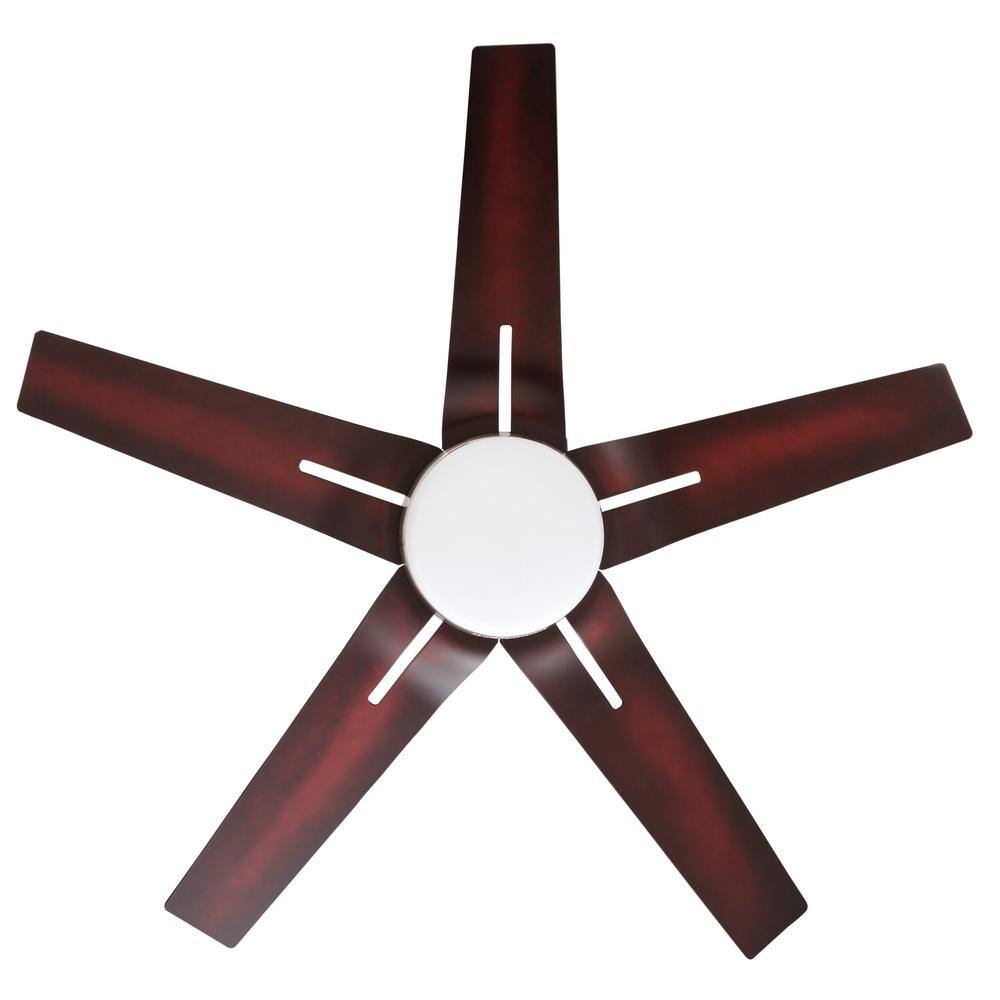 Correne 56" Brushed Nickel Ceiling Fan with Coffee Beech Blades and LED Light