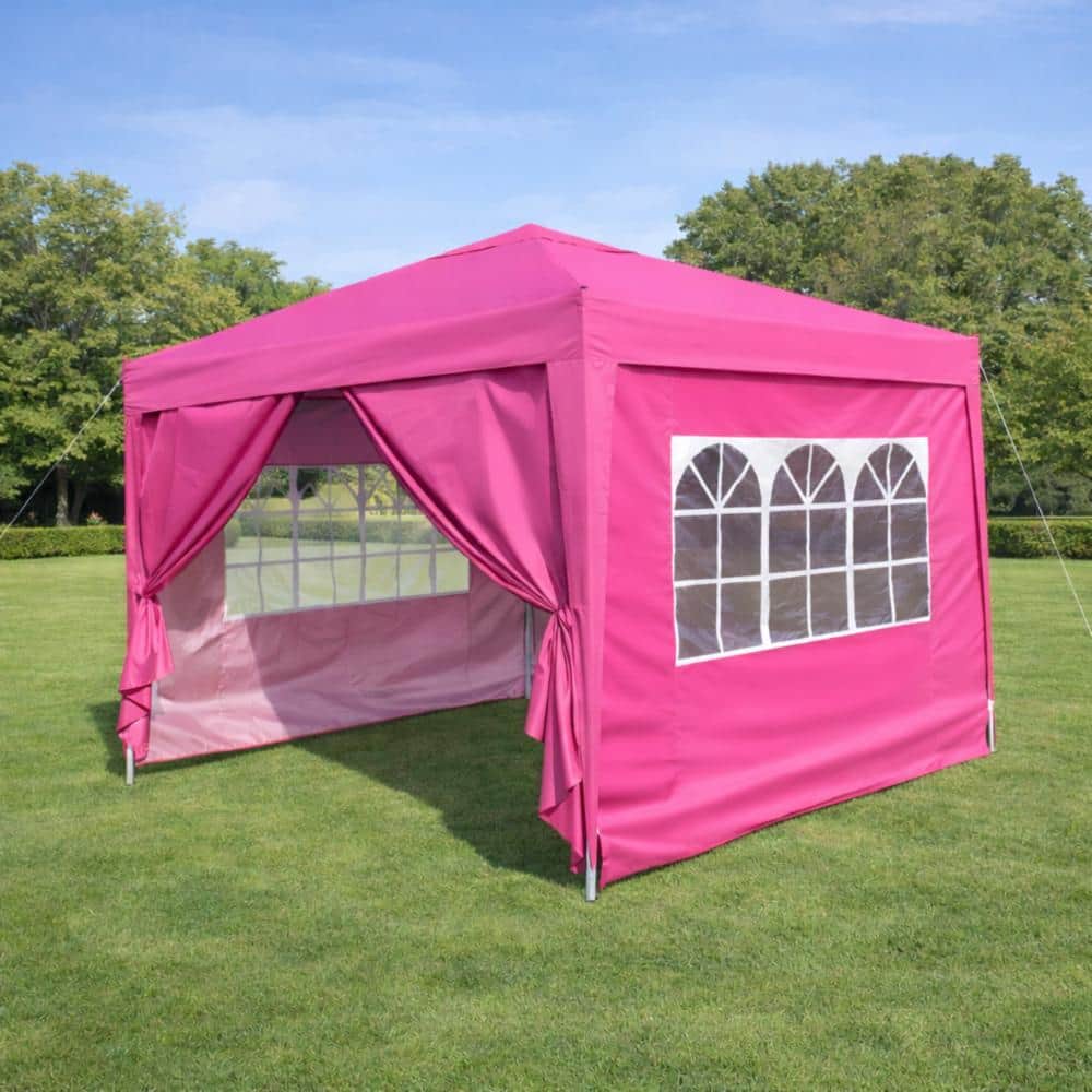 10 x 10 ft. Magenta Pop Up Canopy Tent, Outdoor Gazebo with 2 Removable Zippereded Sidewalls, 6 Windows & 4 Sand Bags price history on PriceWatchPro
