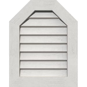 35 in. x 41 in. Octagon Primed Rough Sawn Western Red Cedar Wood Built-in Screen Gable Louver Vent