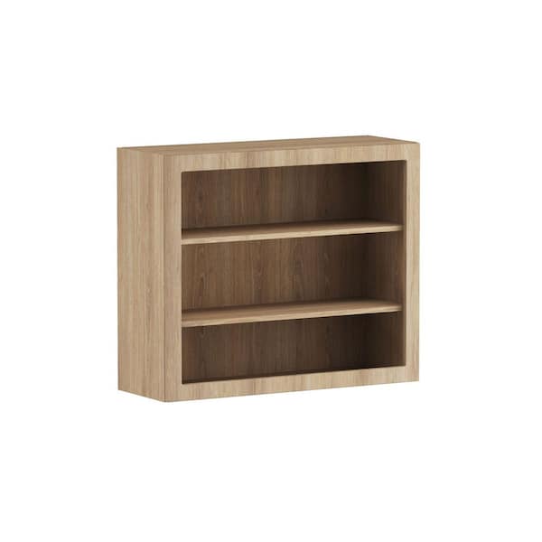 Designer Series Renly 36 in. W x 12 in. D x 30 in. H Assembled Slim Shaker Open Shelf Wall Kitchen Cabinet in Sandstone