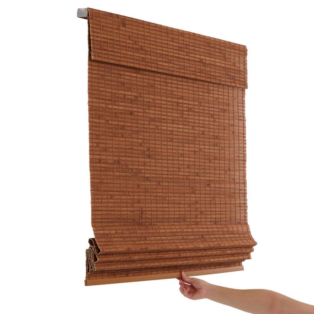 Harborside Honey Oak Light Filtering Cordless Bamboo Roman Shade-55.5 in. W X 48 in. L price history on PriceWatchPro