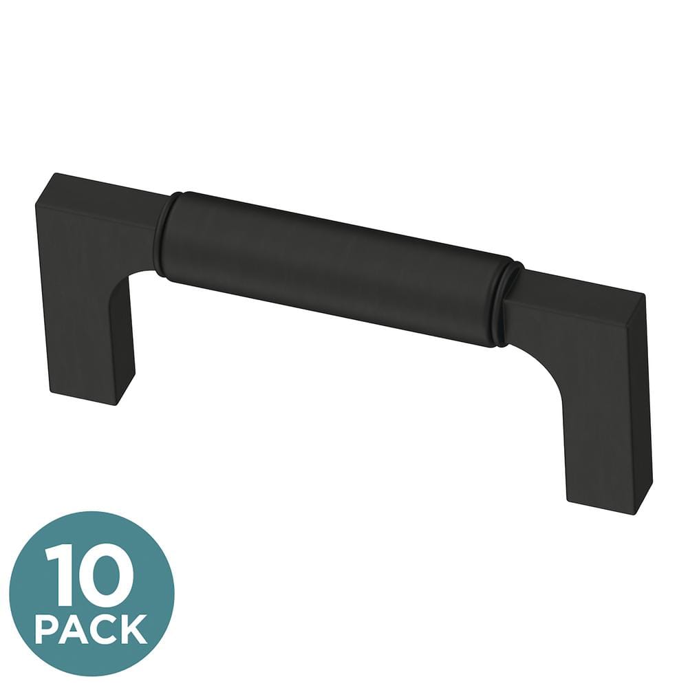10-Pack Artesia 3 in. (76 mm) Modern Matte Black Cabinet Drawer Pulls price history on PriceWatchPro