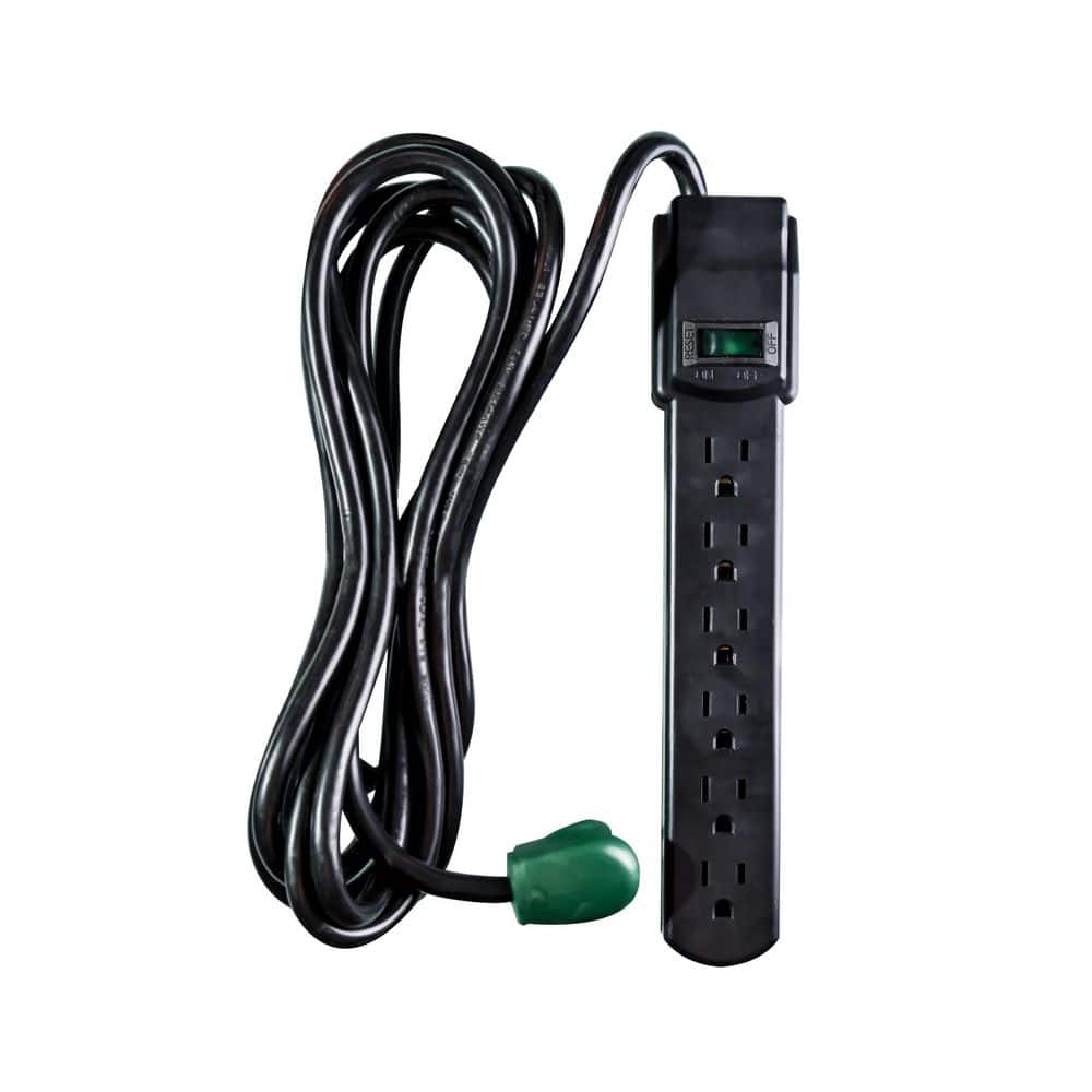 2.5 ft. 14/3 6-Outlet Indoor Surge Protector Indoor Black price history on PriceWatchPro