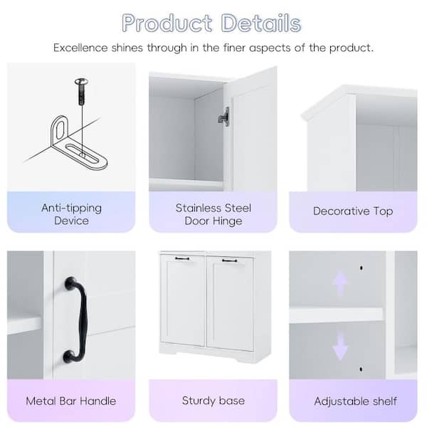 Siavonce 14-in W x 64-in H Mdf Grey Freestanding or Wall-mount Utility Storage Cabinet