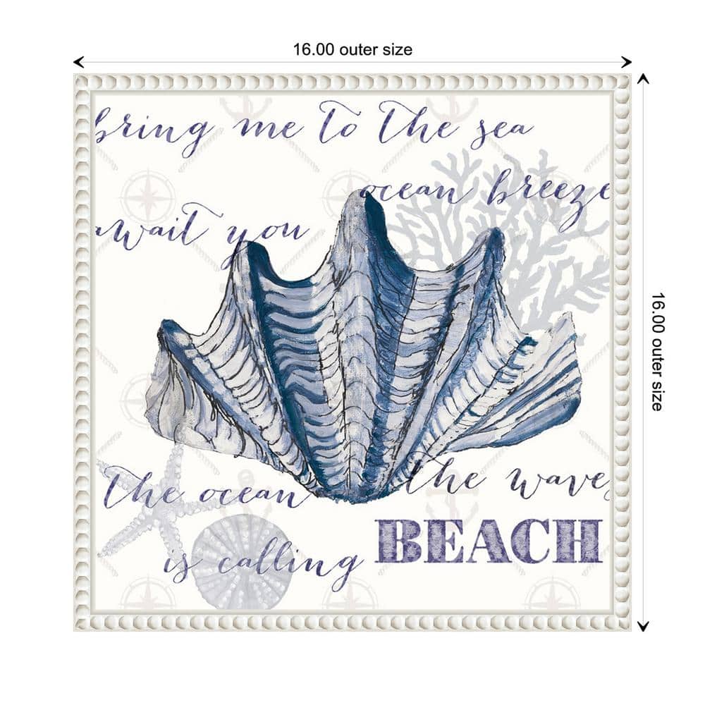 Nautical Blue and White Beaded Canvas Quote Wall Art