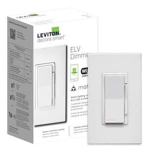 Decora Smart ELV/LED, Phase Selectable Rocker Dimmer Switch, Wi-Fi 2nd Gen, Neutral Wire Required, White