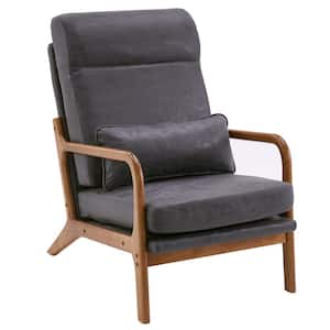 Dark Gray Bronzing Cloth Leisure Chair with High Back