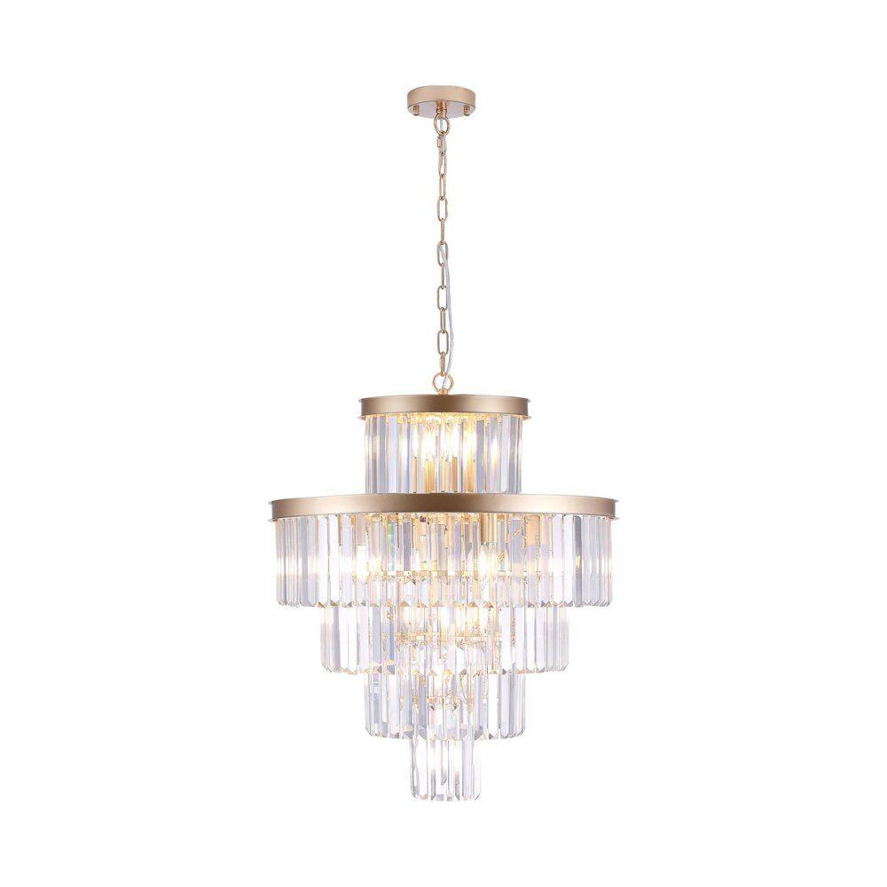 Avex 5-Tier 15-Light Gold Pendant Light with Crystal Shade, No Bulbs Included price history on PriceWatchPro