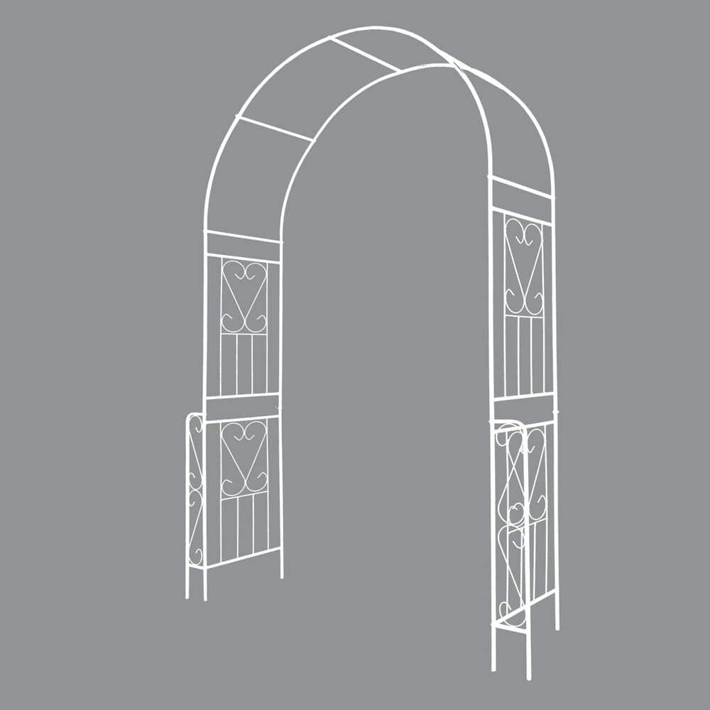 94.5 in. Metal Garden Arbor Trellis, Outdoor Flower Arch Support, Rustproof