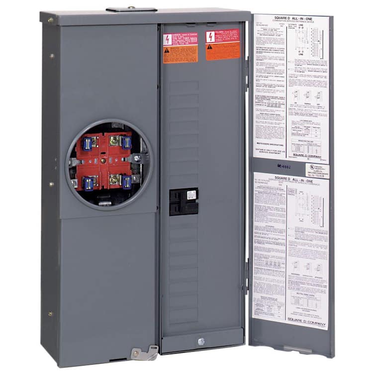 Square D Homeline 125 Amp 16-Space 24-Circuit Outdoor Ring-Type Overhead/Underground Surface Mount Main Breaker CSED