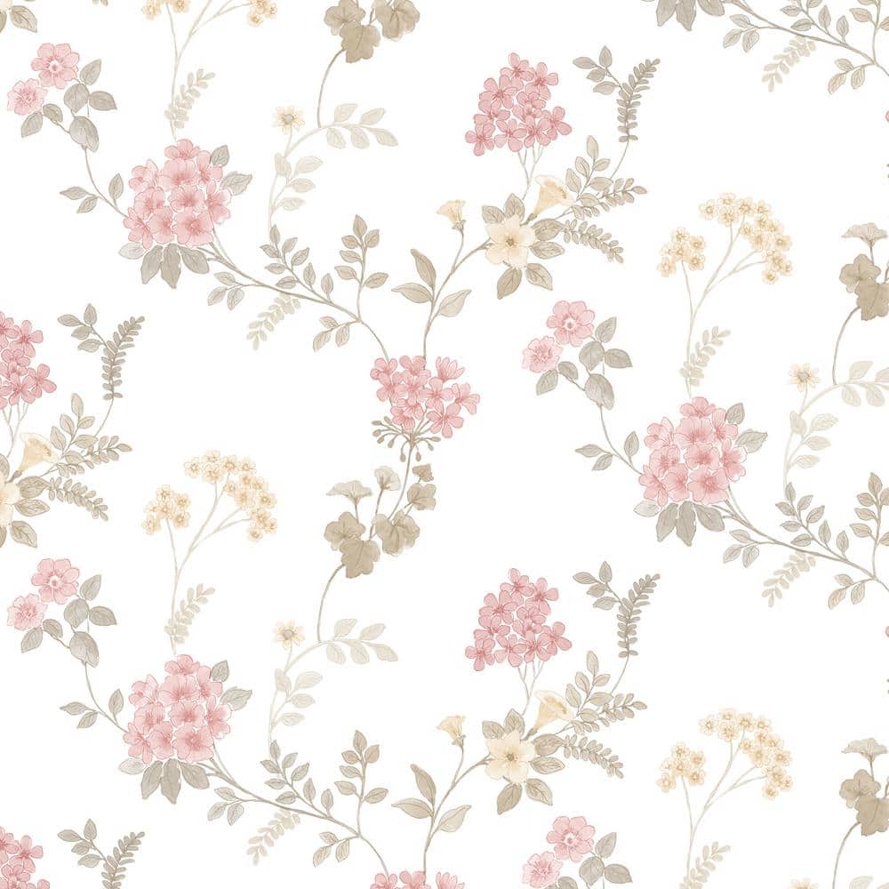 Grand Floral Navy and Light Blue Vinyl Wallpaper