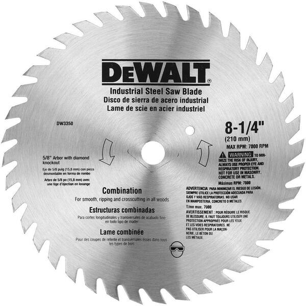 DEWALT 8-1/4 in. 40-Teeth Steel Combination Saw Blade