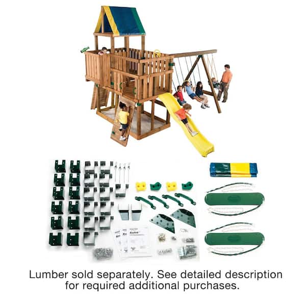 DIY Kodiak Custom Outdoor Playset Hardware Kit with Backyard Swing Set Accessories (Lumber and Slide Not Included)