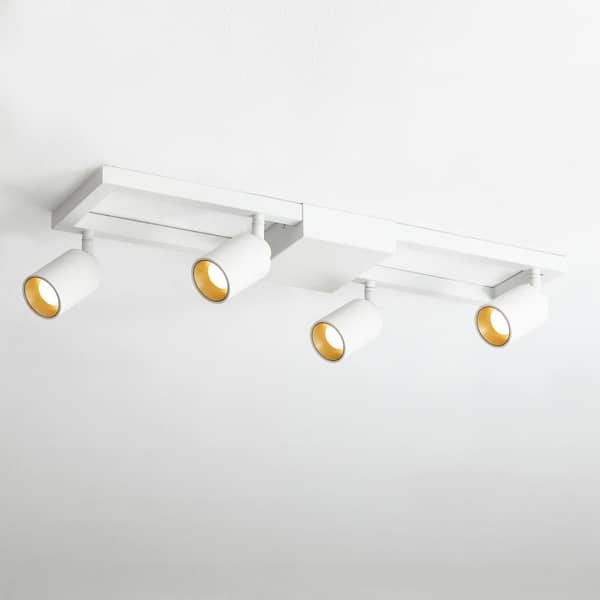 Vidalite Shura White 4-Light Square Ceiling Light with Rotatable Heads, Integrated LED Bulbs, Fixed Track, 3000K, 1820 Lumen