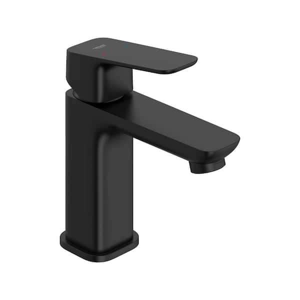 Cubeo Single Handle Standard Single Hole Bathroom Sink Faucet with Ceramic Disc Valve in Matte Black (1-Pack)