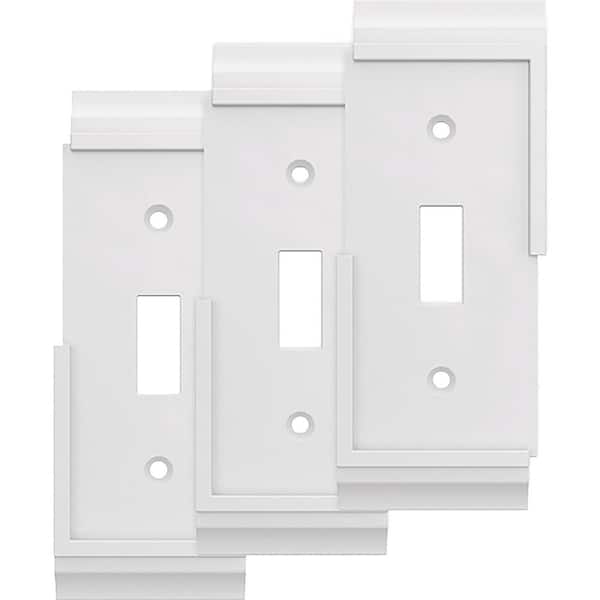Hampton Bay Derby Pure White 1-Gang Custom Single Light Switch/Toggle Wall Plate (3-Pack)