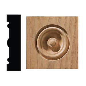 886C 13/16 in. x 3-1/4 in. x 3-1/4 in. Red Oak Corner Block Moulding