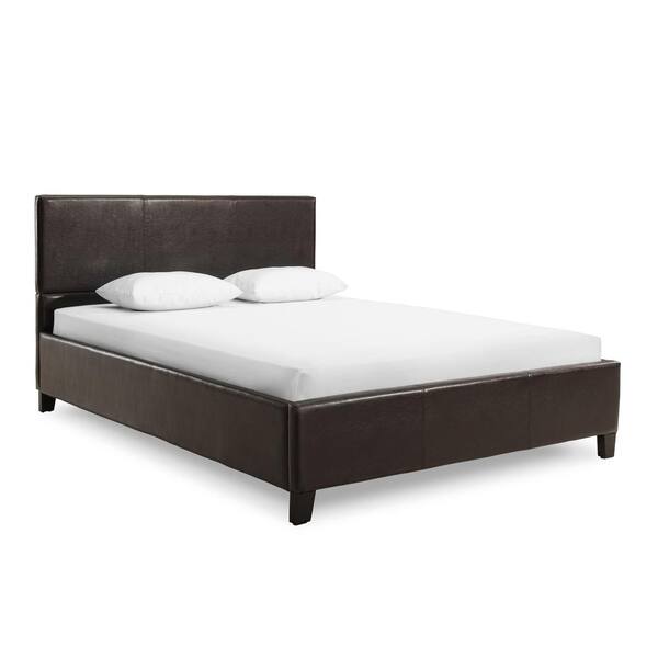 Element Brown Faux Leather Twin Bed Bs, Home Depot Twin Bed Frame