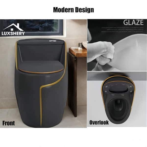 LUXSHERY 12 in. Rough In 1-Piece Toilet 1.45 Gal. GPF Elongated
