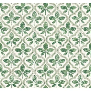 Sevilla Clover Green Matte Pre-pasted Paper Wallpaper 60.75 sq. ft