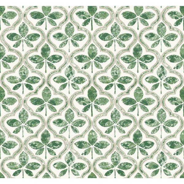 York Wallcoverings Sevilla Clover Green Matte Pre-pasted Paper Wallpaper 60.75 sq. ft
