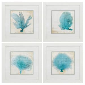 21 in. X 21 in. White Gallery Picture Frame Blue Coral (Set of 4)