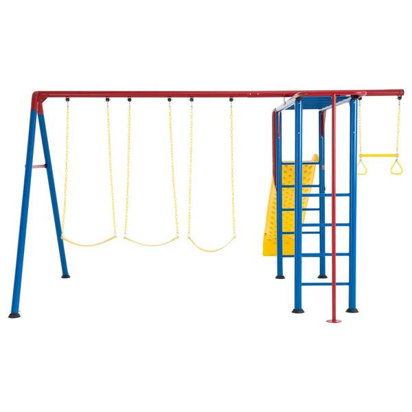 Lifetime Earthtone Colors Monkey Bar Adventure Swing Set 91028