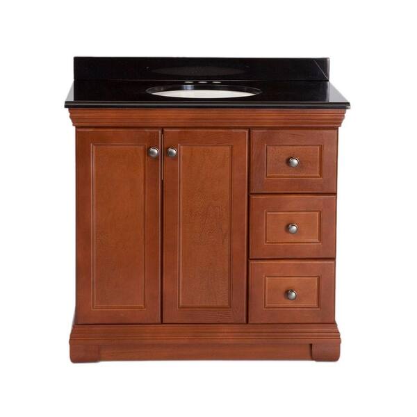 St. Paul Brentwood 36 in. Vanity in Amber with 37 in. Colorpoint Vanity Top in Black