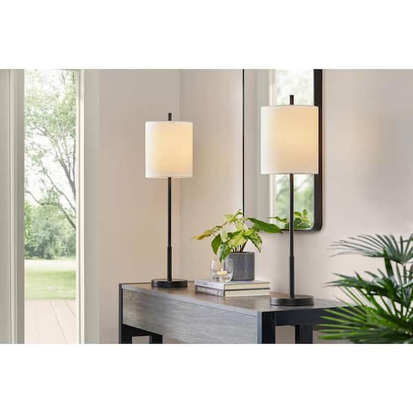 Biscayne 28 in. 1-Light Black Buffet Lamps (set of 2)