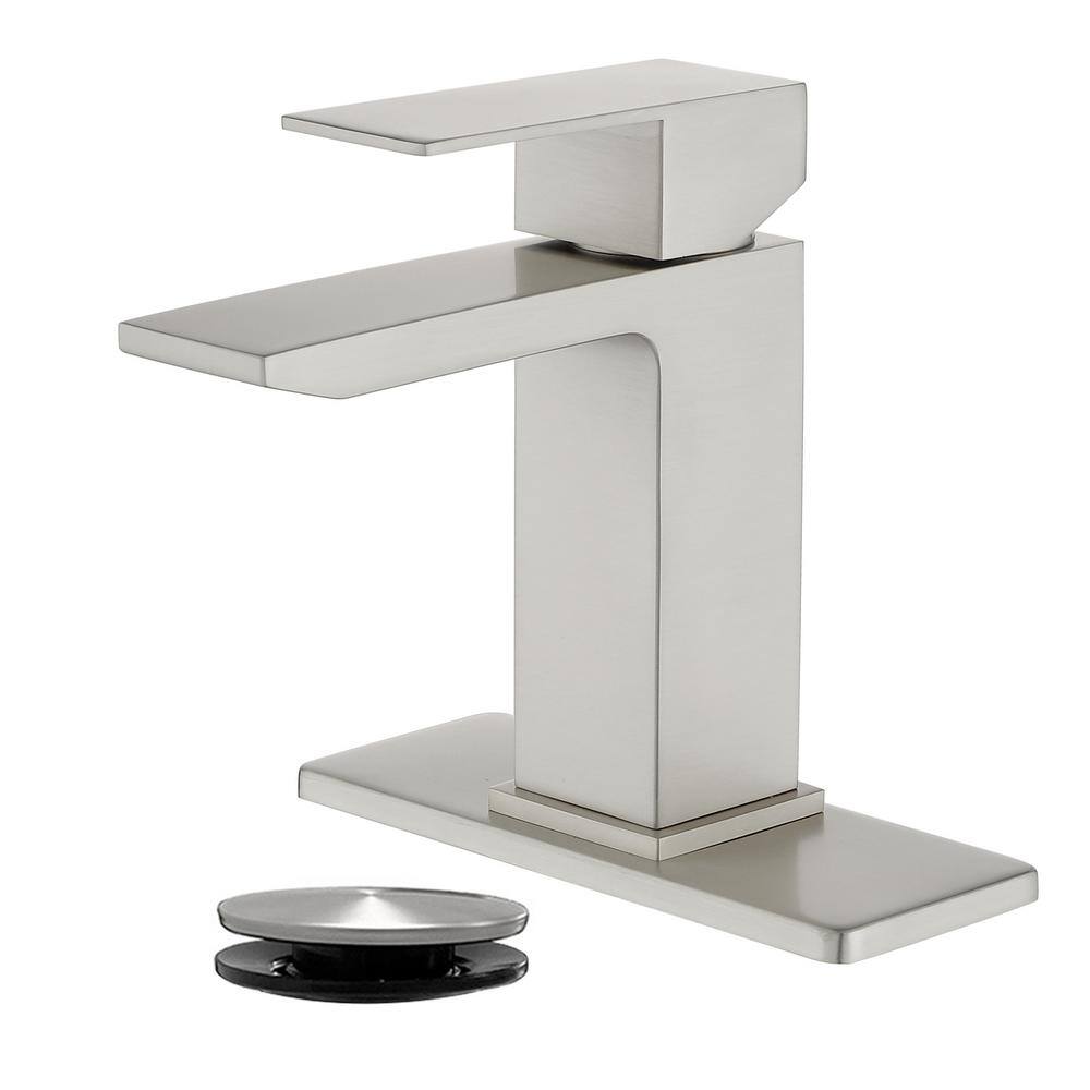 Ami Mid Arc Single Handle Single-Hole Bathroom Faucet 1.2 GPM With Drain in Brushed Nickel price history on PriceWatchPro