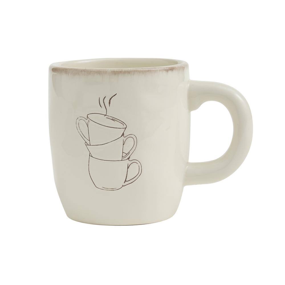 16oz Mug Debossed White Set of 2 16oz Mug Debossed White Set of 2