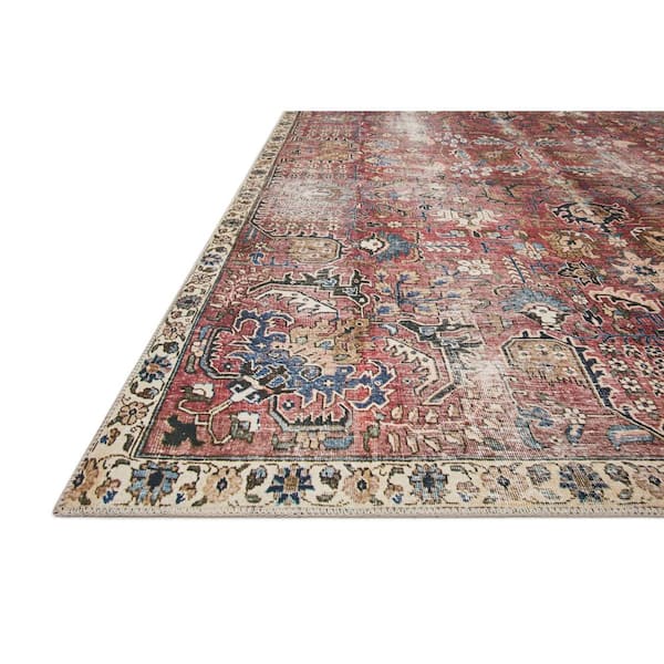 Chris Love Julia Jules Merlot / Multi 3 ft. 6 in. x 5 ft. 6 in.  Traditional Accent Rug