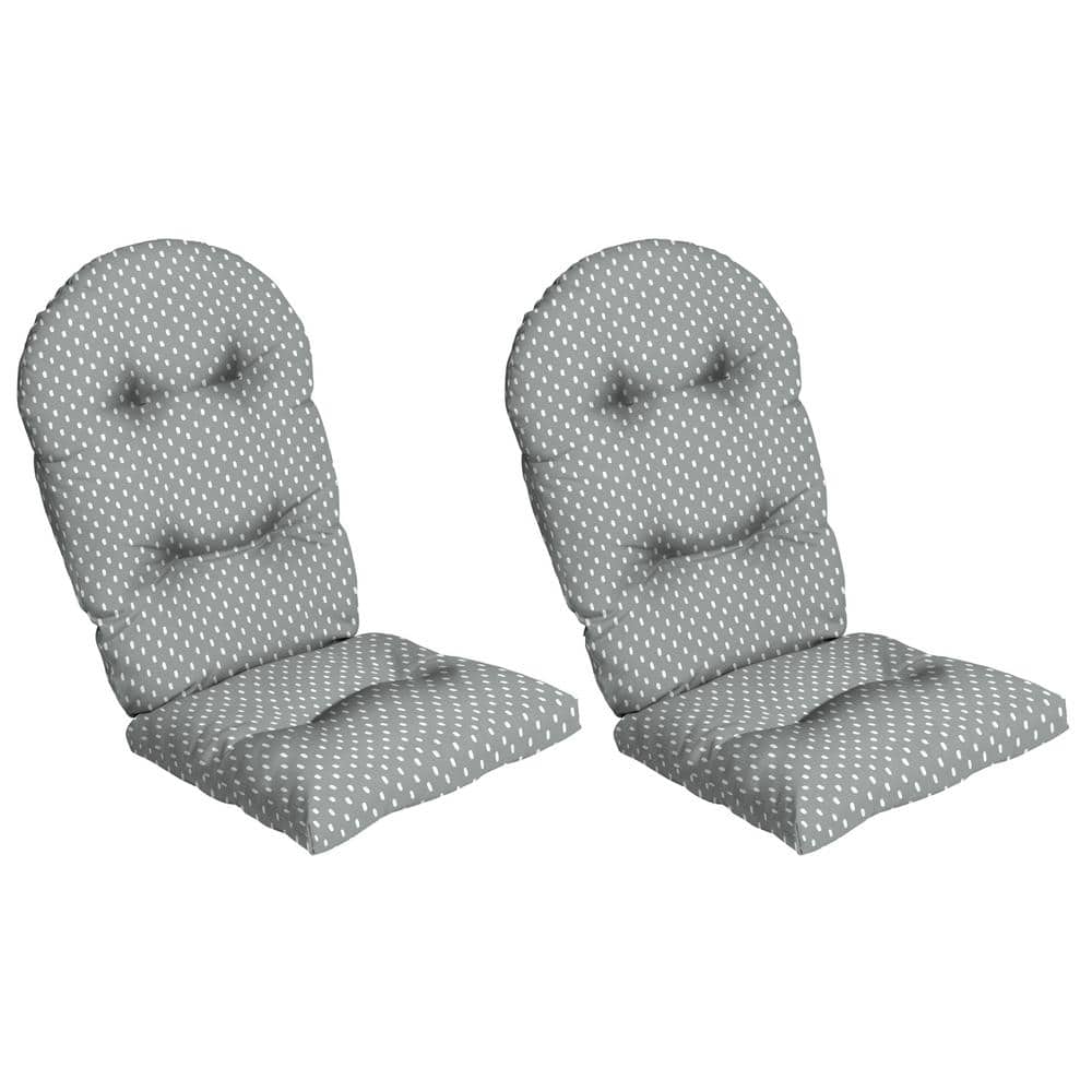 Stone Grey Dot Bamboo Viscose and Polyester Adirondack Chair Cushions, Set of 2