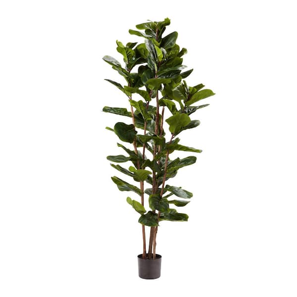 Pure Garden 72 in. Artificial Fiddle Leaf Fig Tree HW1500153 - The Home  Depot