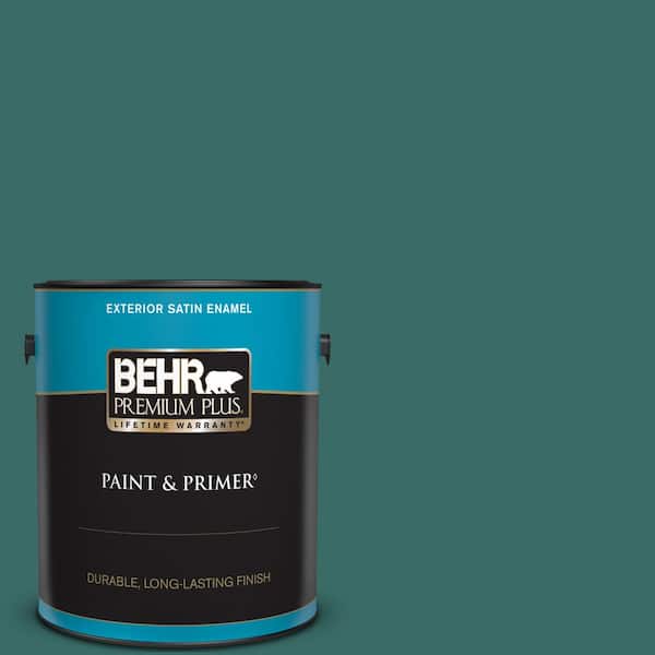 BEHR PREMIUM PLUS 1 gal. #M450-7 Beta Fish Satin Enamel Exterior Paint & Primer