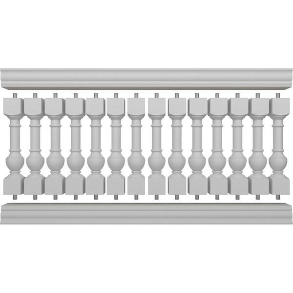 Ekena Millwork Fiberthane York Balustrade 84 in. L x 32 in. H Fiberglass Railing Kit