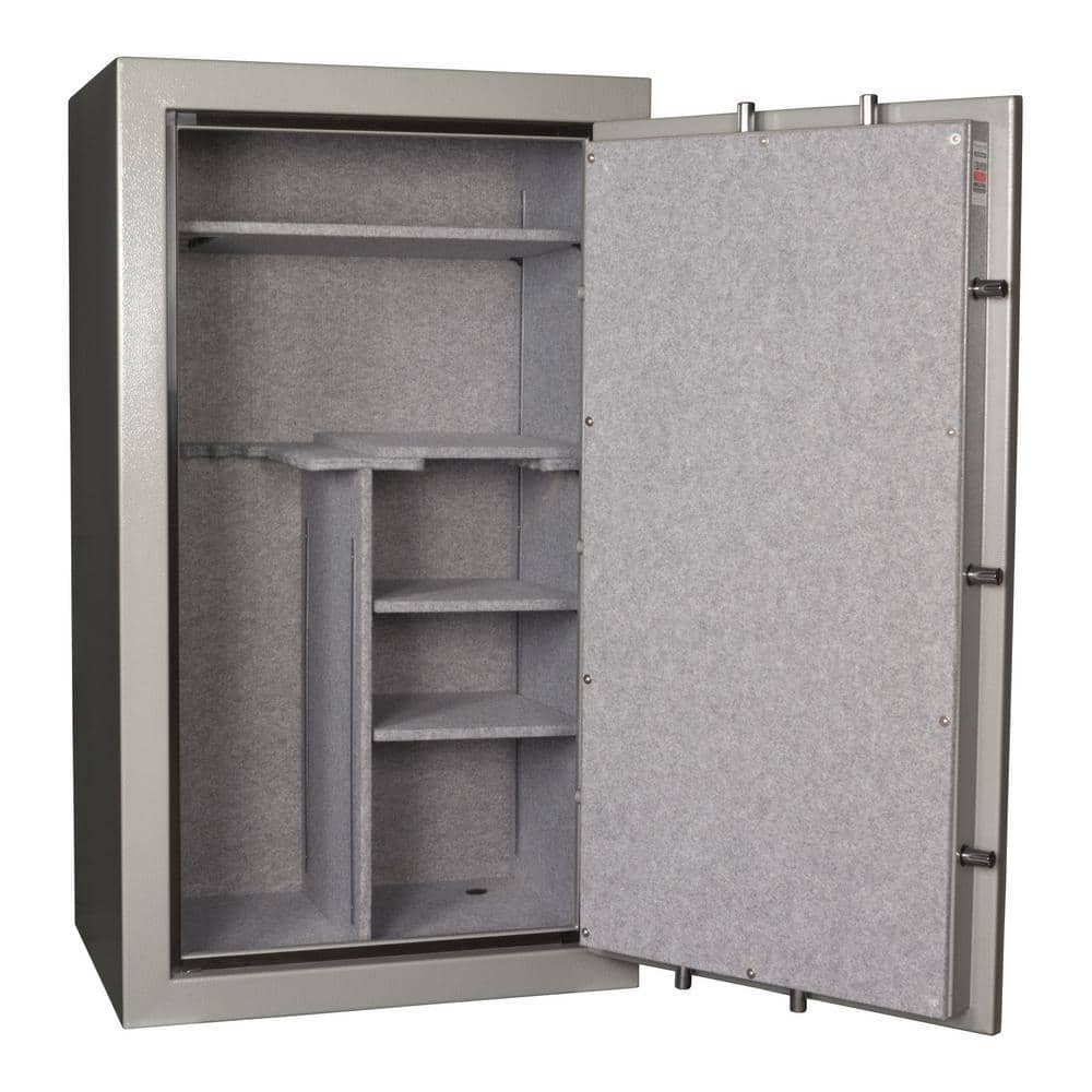 Gray Fireproof 30-Gun Safe with Mechanical Dial Lock