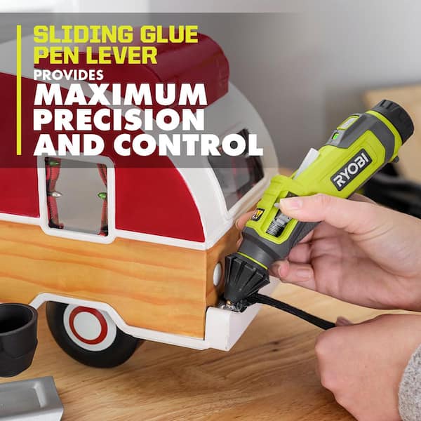 RYOBI USB Lithium Glue Pen Kit with 2.0 Ah USB Lithium Battery, Charging Cable, and Mini Size Glue Sticks (24-Piece)