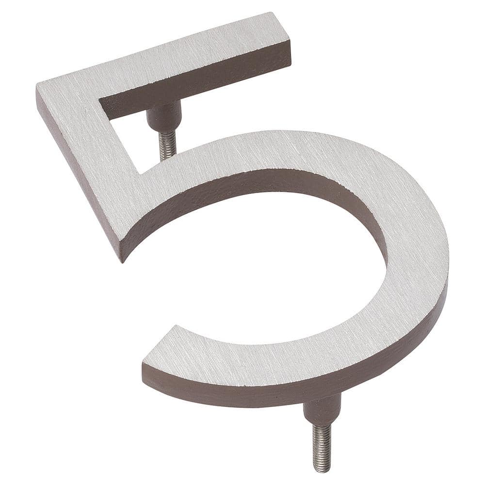 8 in. Satin Nickel/Sand 2-Tone Aluminum Floating or Flat Modern House Number 5 price history on PriceWatchPro