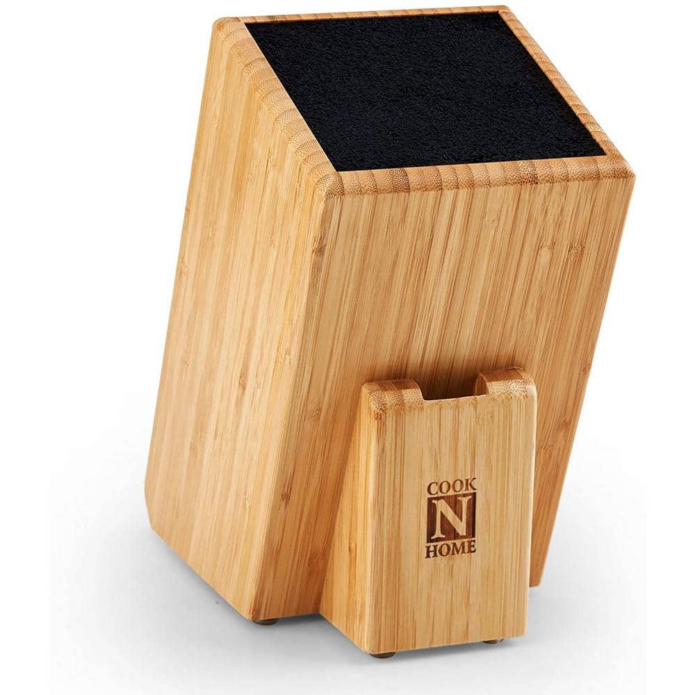 Bamboo Universal Knife Block with Removable Plastic Fibre Insert