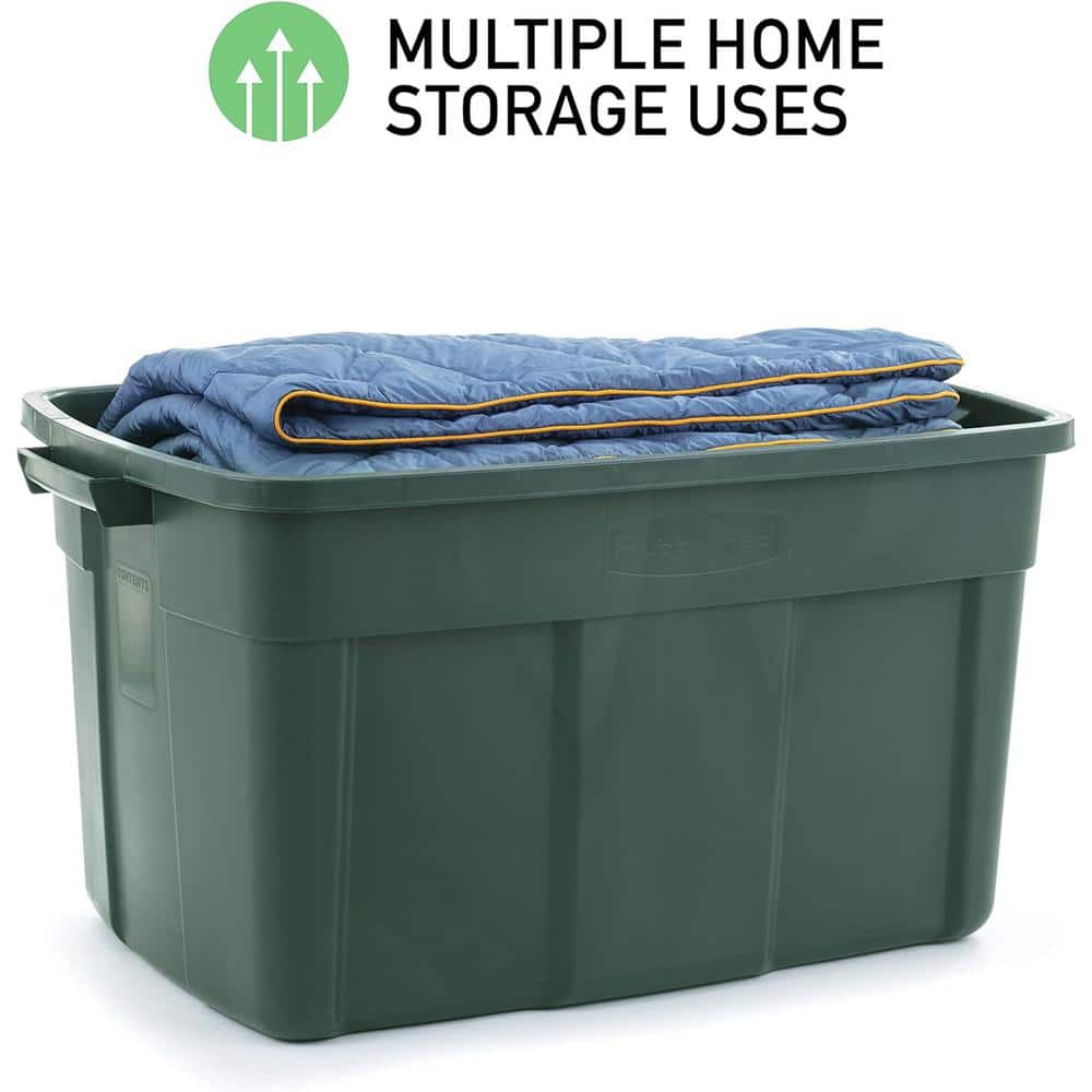 Eco Green Stackable Recycled Plastic Storage Bins with Lids, 37 Gal, Pack of 3